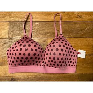 IZOD 34C no wire comfort NWT bra pink black dot